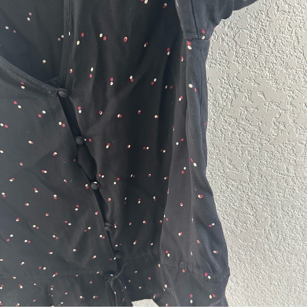Rails Beaux Blouse Black Offset Dot Button Front … - image 4